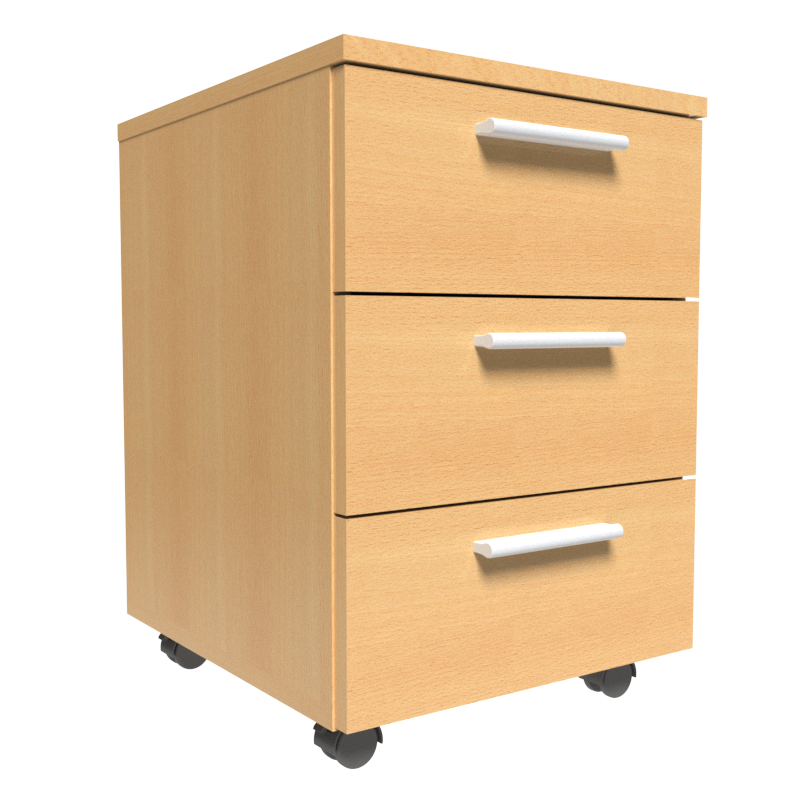 Тумба мобільна з трьома шухлядами 402х452х583мм/ 16 мм, Бук/ Елкон-Дізайн